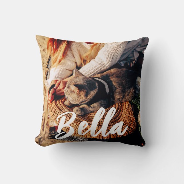 Coussin Citation Memorial Pet Cat Modern Simple Photo Chic (Recto)