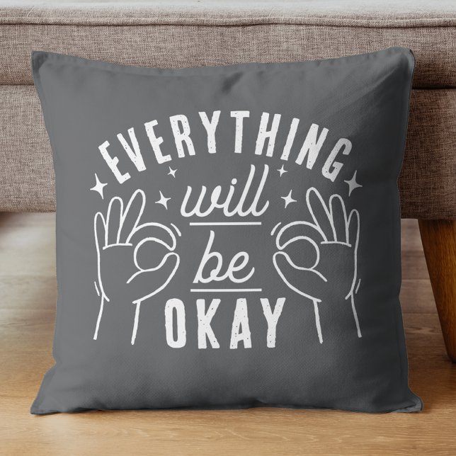 Coussin Citation Motivante Tout Ira Bien (Créateur téléchargé)