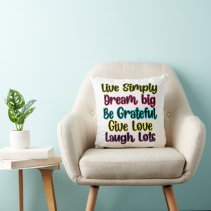 Coussin Citation Motivante Vivre Simplement Rêver Donner A