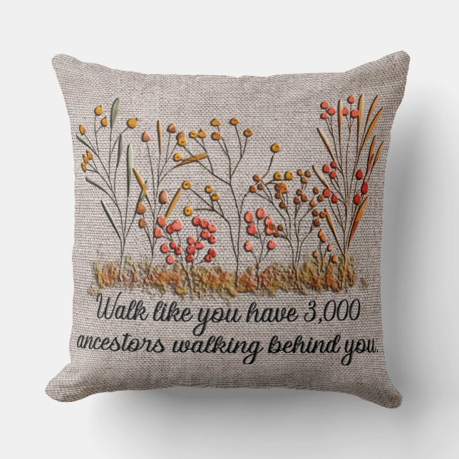 Coussin Citation Motivationnelle Florale Automne (Recto)