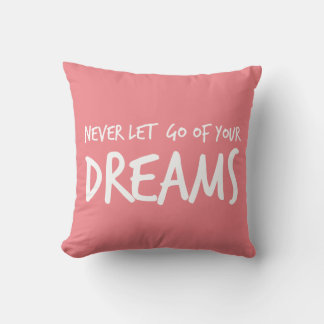 Coussin Citation motivationnelle rose Attitude, Objectifs