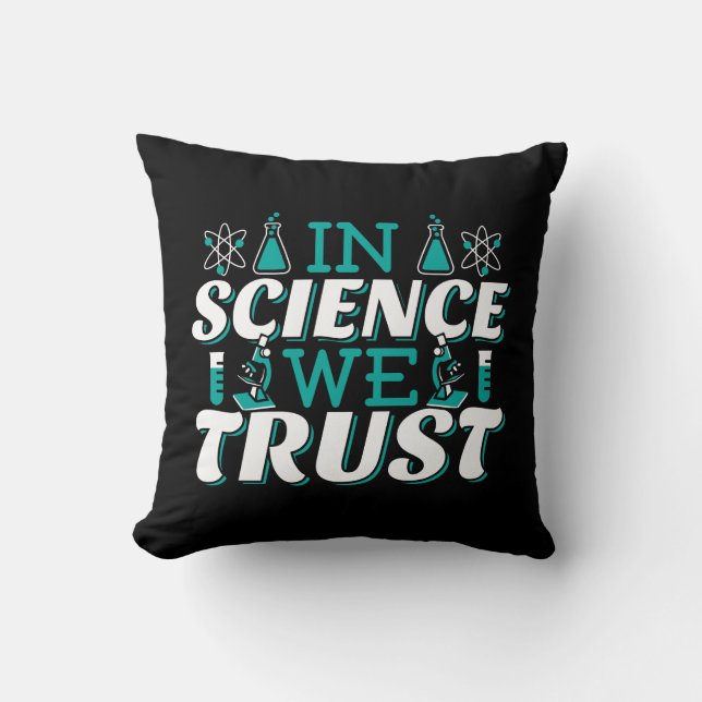 Coussin Citation 'Nous croyons en la Science' - Enseignant (Recto)
