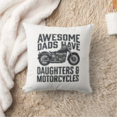 Coussin Citation Papa Filles Moto Conception Vectorielle V (Couverture)