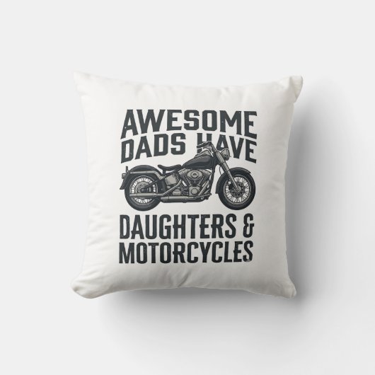 Coussin Citation Papa Filles Moto Conception Vectorielle V (Recto)