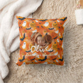 Coussin Citation personnalisée pour bébé Halloween photo e (Couverture)