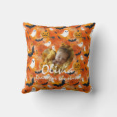 Coussin Citation personnalisée pour bébé Halloween photo e (Verso)