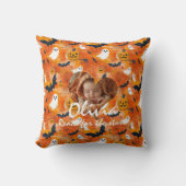Coussin Citation personnalisée pour bébé Halloween photo e (Recto)