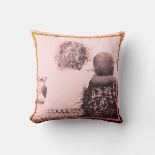 Coussin Citation photo personnalisée et nom (Recto)