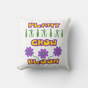 Coussin Citation plante Fleur de croissance Fleur rose Tex