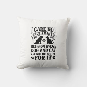 Coussin Citation Religion Chien Chat Vintage Design Amoure