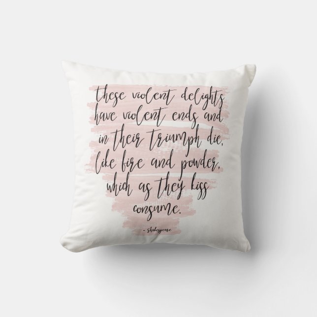 Coussin Citation rose Shakespeare Romeo & Juliet (Recto)