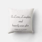 Coussin Citation simple moderne Slogan Mariage Jeu Cushion (Verso)