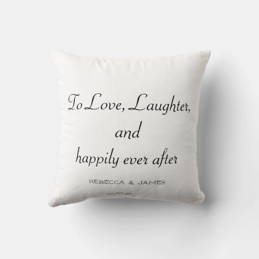 Coussin Citation simple moderne Slogan Mariage Jeu Cushion (Verso)