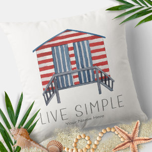 Coussin Citation Simple Vie Cabane de Plage Nautique d'Été