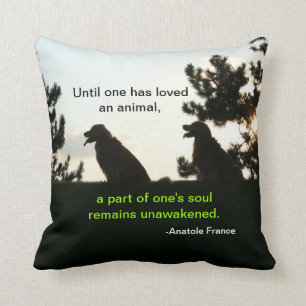 Coussin Citation spirituelle d'animal familier de golden