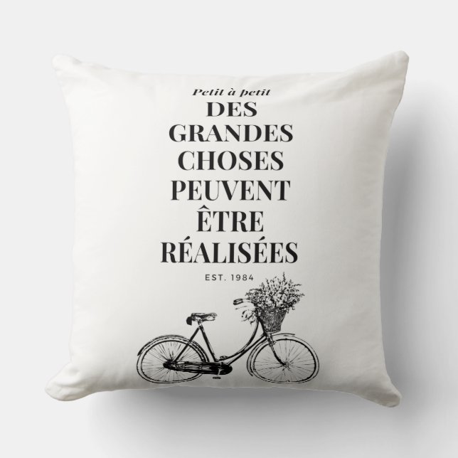 Coussin Citation vintage motivationnelle  (Recto)