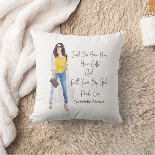 Coussin Citation Whimsical "Mettez vos pantalons de filles