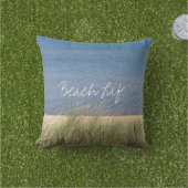 Coussin Citations de la vie de plage Photo Scénique Côtièr (Herbe)