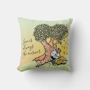 Coussin Citations de lapins mignons sur l'amour