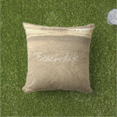 Coussin Citations de vie de plage Eau d'océan claire dorée (Herbe)