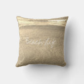 Coussin Citations de vie de plage Eau d'océan claire et do (Verso)