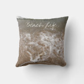 Coussin Citations de vie de plage Océan Eau Sableuse Mouss (Verso)