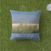 Coussin Citations de vie de plage Océan Rivage Bleu Blanc (Herbe)