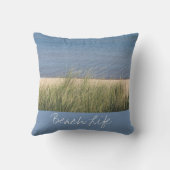 Coussin Citations de vie de plage Océan Rivage Bleu Blanc (Verso)