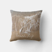 Coussin Citations de vie de plage Sable Océan Eau Vagues P (Verso)