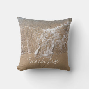 Coussin Citations de vie de plage Sable Océan Eau Vagues P