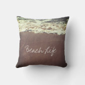 Coussin Citations de vie de plage Vagues Océan Côtière Sab (Verso)