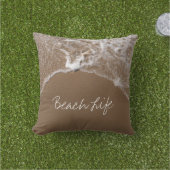 Coussin Citations de vie de plage Vagues Sableuse Eau Océa (Herbe)
