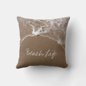 Coussin Citations de vie de plage Vagues Sableuse Eau Océa (Verso)