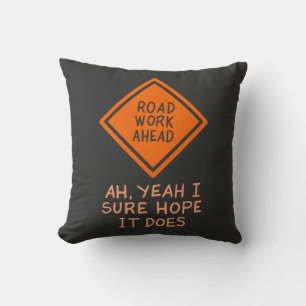 Coussin CITATIONS DRÔLES : Course sur route en avant