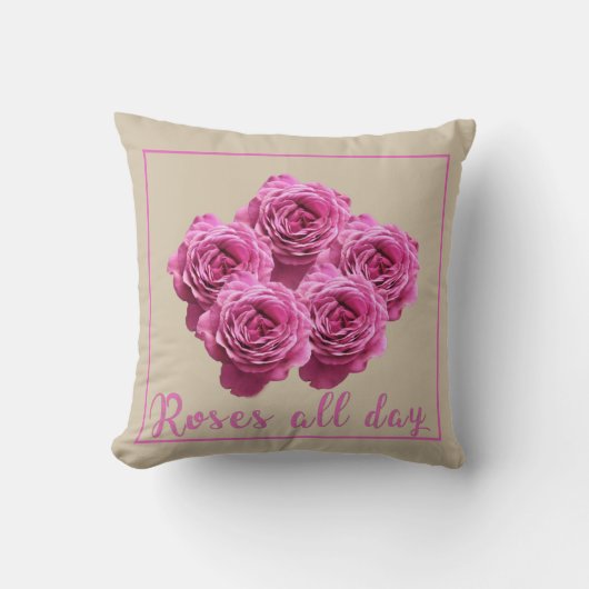 Coussin Citations drôles sur les roses et l'amour (Recto)