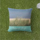 Coussin Citations Vie de Plage Vagues Océan Côtière Rivage (Herbe)