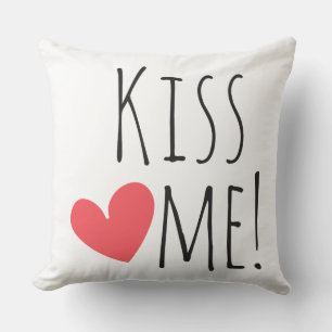 Coussin Citer Embrasse Moi Amour Rouge Mariage Fiançailles