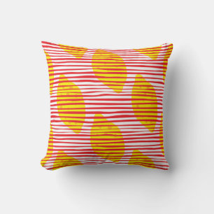 Coussin citron Abstrait avec motif sans feuille. Main dr
