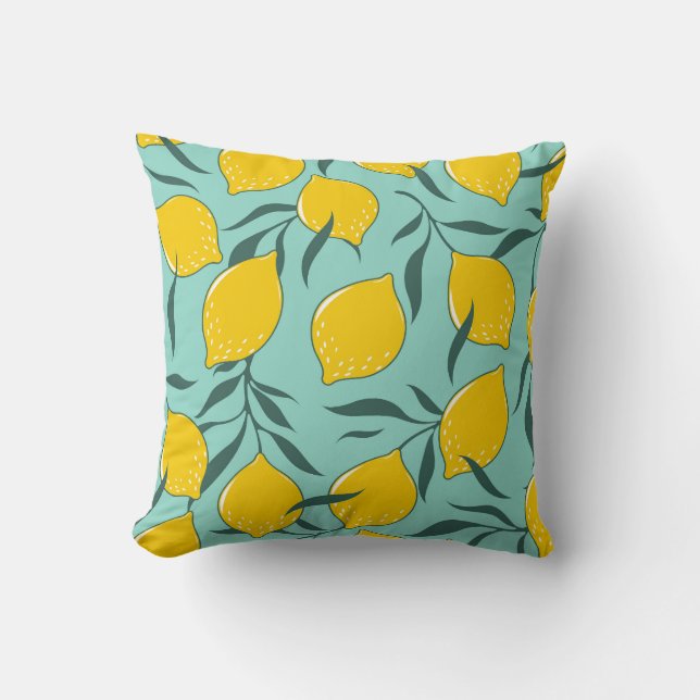 Coussin Citron Art Mode Abstrait sans couture (Recto)