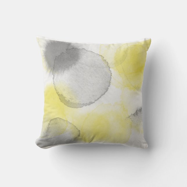 Coussin Citron/charbon carrés de Coll d'éclaboussure de (Recto)