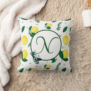 Coussin Citron Monogramme