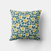 Coussin Citron Squeeze the Day, Citrus Dessiné à la Main (Verso)