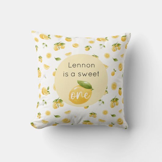 Coussin Citron sucré Un 1er anniversaire (Recto)
