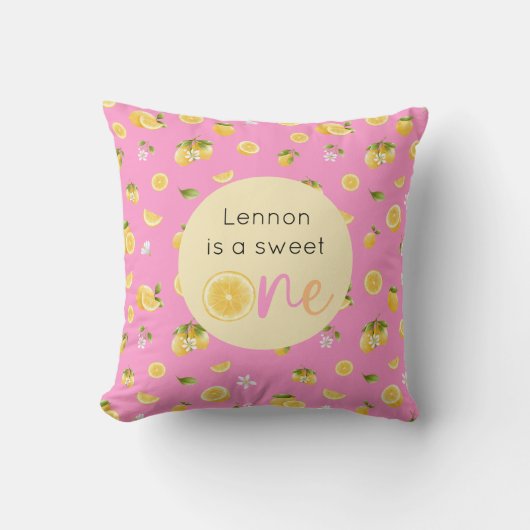 Coussin Citron sucré un anniversaire (Recto)