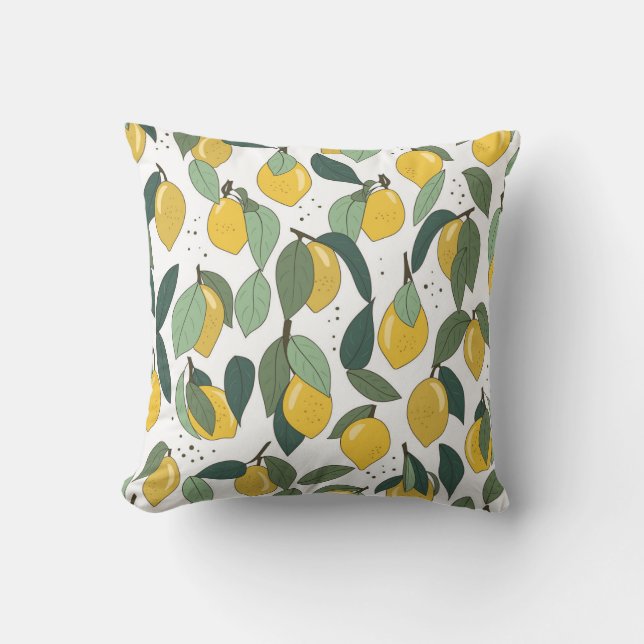 Coussin Citron Tropical : Vintage clair sans joint (Recto)