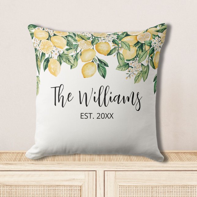 Coussin Citronnier jaune monogramme (In situ)