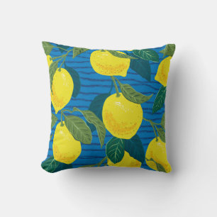 Coussin Citrons Citrus : Vintage À Dessin À La Main Sans C