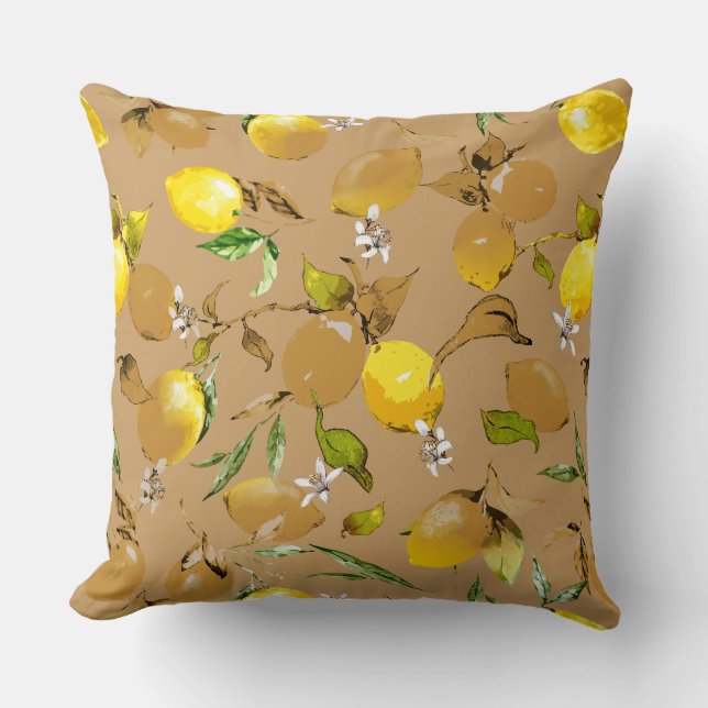 Coussin citrons d'aquarelle 32 (Recto)