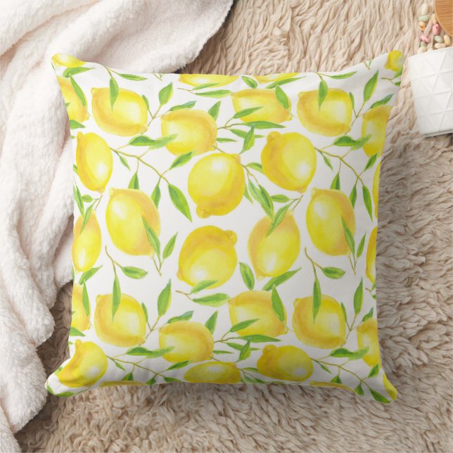 Coussin Citrons et feuilles motif de design (Couverture)