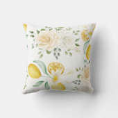 Coussin citrons Eucalyptus Rose Agrumes Baby Shower Fille (Verso)